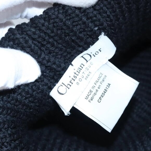 Christian Dior Cap Wool Black Auth ac3556V - Picture 8 of 13